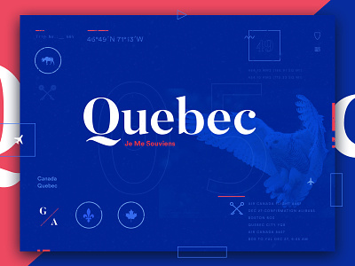 Quebec bird blue card city holiday icon layer logo typography ui