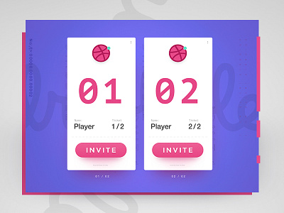 Dribbble Invites x2 branding design dribbble invitation invite pink player ticket ui