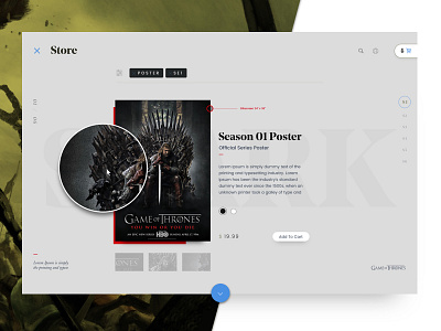 Online Store checkout game of thrones inventory item layout shop store typography ui ux