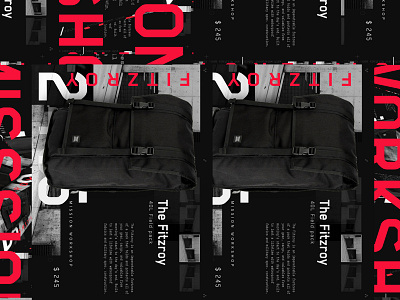Fitzroy backpack black composition design detail layout mission product typography workshop