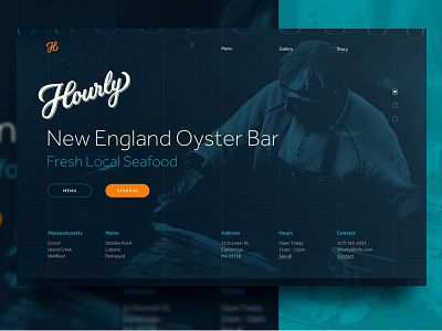 Hourly Oyster Bar branding design food interface landing page logo restaurant ui ux website