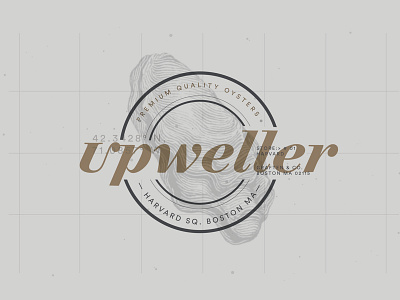 Upweller boston branding graphic design icon illustration lockup logo oyster seafood typography