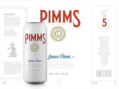 Pimms Rebrand 2 / 6 beer branding design icon lettering logo packaging pimms typography vector