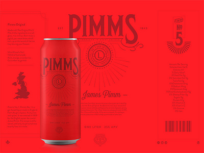 Pimms Rebrand 3 / 6 beer branding design icon illustration lettering logo packaging typography vector