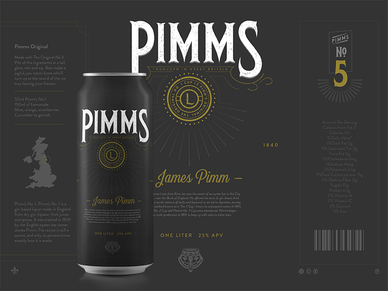 Pimms Rebrand 4 / 6 by ted pioli on Dribbble
