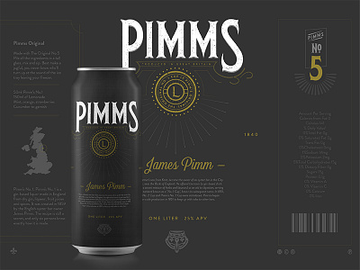 Pimms Rebrand 4 / 6 beer branding design icon illustration lettering logo packaging typography vector