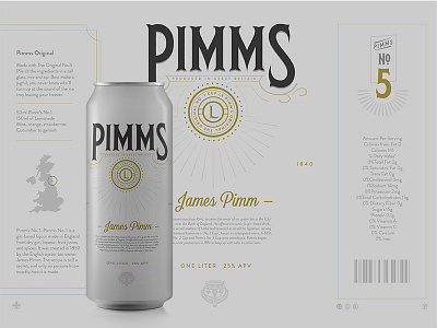 Pimms Rebrand 5 / 6 beer branding design icon lettering logo packaging pimms typography vector