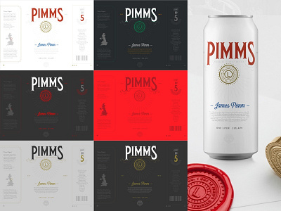 The 6 of Pimm beer branding design icon lettering logo packaging pimms typography vector