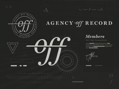 Agency Off Record agency brand design icon identity illustration logo typography vector