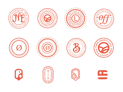 Various elements brand circle icon identity lockup logo seal typography vector