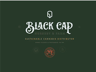 Black Cap Lock up brand cannabis dispensary distributor farm icon identity logo pot weed