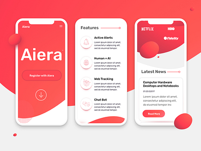 Aiera Launch Website - Mobile ai artificial intelligence data design interface responsive startup ui ux website