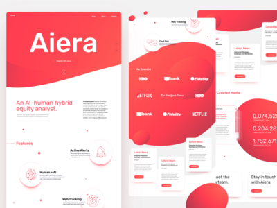 Aiera Launch Website ai artificial intelligence data design interface responsive startup ui ux website