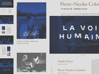 La Voix Humaine concert design event landing page layout music piano poster typography ui website