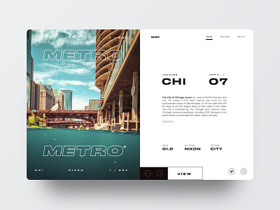 Metro | C H I design interface layout photography portfolio responsive typography ui ux web