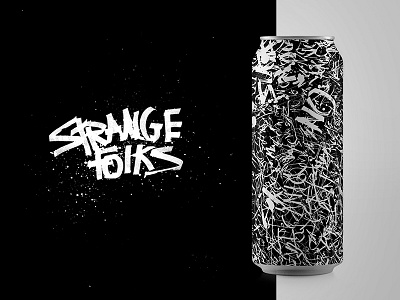 Strange Folks | Gorillaz Concert Beer Can beer branding brewery can concert event gorillaz illustration lettering packaging