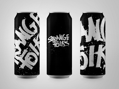 Strange Folks | Gorillaz Concert Beer Can beer branding brewery can concert event gorillaz illustration lettering packaging