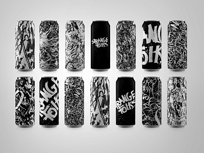 Strange Folks | Gorillaz Concert Beer Can beer branding brewery can concert event gorillaz illustration lettering packaging