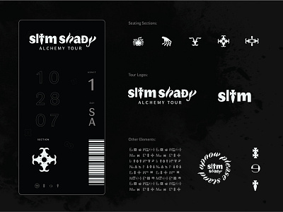 Alchemy Tour / SLIM bay state design shop branding bsds concert eminem event icons logo music system