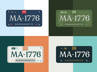 MA License plate Color bay state design shop branding bsds license typography