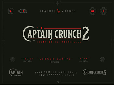 Captain Crunch badge branding captain crunch dark icon lockup logo scary typography