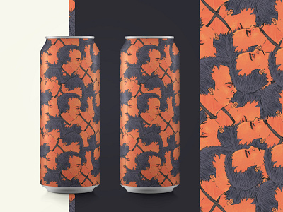 Summer Alement beer branding can design drawing illustration package pattern summer texture