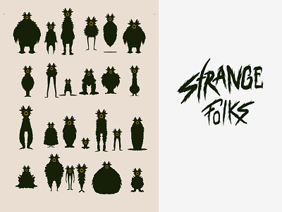 Strange Folks art artwork branding character collection concept art creature design digital illustration inktober monster