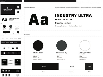 Conductor Stylesheet black and white brand brand design brand identity branding c crest design icon identity identity system layout lockup logo mark studio type typography videography website