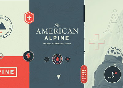 American Alpine Brand Refresh america american american alpine club arcteryx brand branding climbing design icons leaf logo outdoors patch pins practice makes rescue search topography trees woods