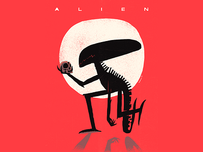 Alien fanart graphic design illustration