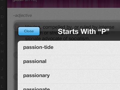 Start With "P" app dictionary.com ipad
