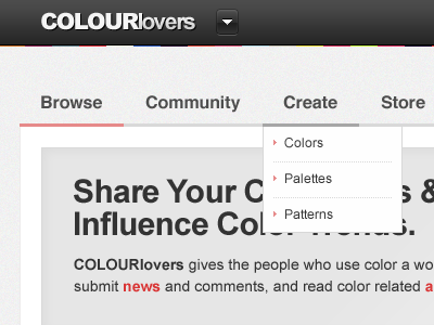 Home - Iteration #5 color colour colourlovers colourlovers.com design interation redesign