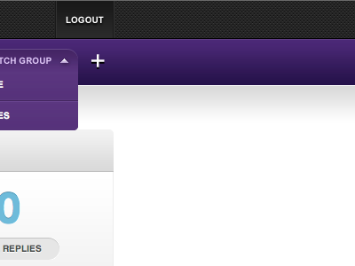 Purple is Awesome dropdown group logout purple switch ui