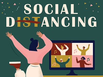 Social distancing..Social Dancing! alone together alonetogether corona corona party coronavirus covid covid 19 covid19 dance dance party party physical distancing social distancing stay home stayhome video call videocall virtual dance party zoom