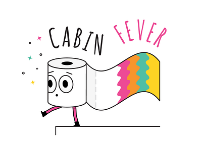 Cabin Fever Roll character cabinfever quarantine rainbow stayhome toilet toilet paper toiletpaper