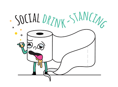 Drunkard stay at home toilet paper character alcohol alcoholic corona virus drunk quarantine rollover social distancing socialdistancing stayhome toilet paper toiletpaper