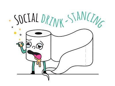 Drunkard stay at home toilet paper character