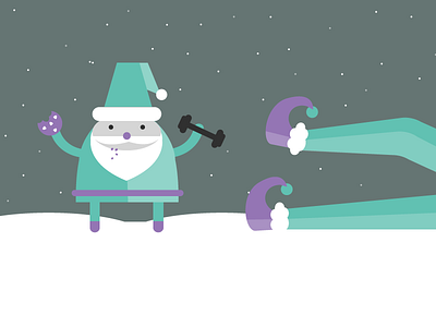 Santa and elf characters christmas elf fitness flat holiday icons illustrations infographic minimal santa snow