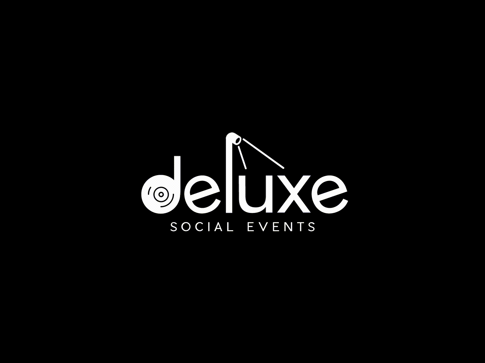 Deluxe Social Events Logo animation black branding design events font graphic design illustration isotype layers logo logotype mexico motion graphics music type typography video white