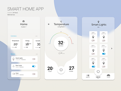 Smart Home App 3d android app branding design graphic design home app mobile design smart homes socialmedia ui ux visual design