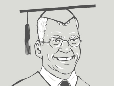 Letterman biola drawing freehand illustration ink