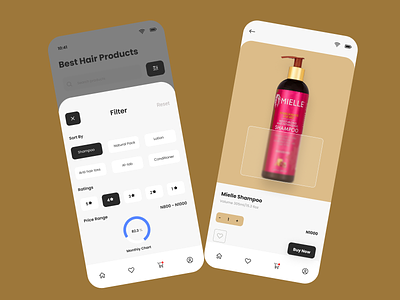 Hair Product App design ecommerce hair hair product mobile app products ui ux