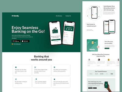 Sendy Digital Bank Landing Page bank banking digital bank fintech fintech landingpage landing page