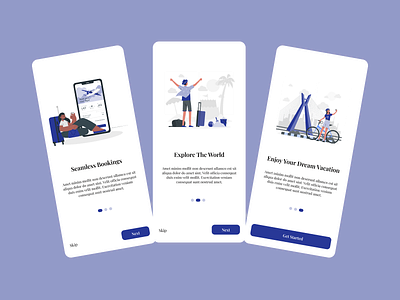 Travel App design mobile mobile app onboarding screen tour tourism travel user experience user interface