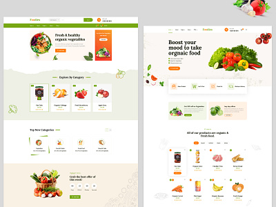 Foodies - Food Delivery Landing Page 🍕 agriculture e commerce farm food food dalybary foodies grocery landing page market modern natutal portfolio product responsive shop shoping stor ui
