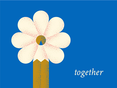 Together Illustration flower growth illustration pencil spring together