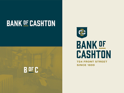 Bank of Cashton Lockups bank brand branding lockups logo monogram shield wisconsin