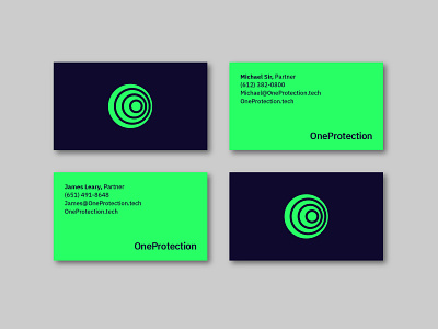 OneProtection Business Cards brand branding business card design logo