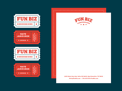 Fun Biz Applications brand business card design hat letterhead tshirt