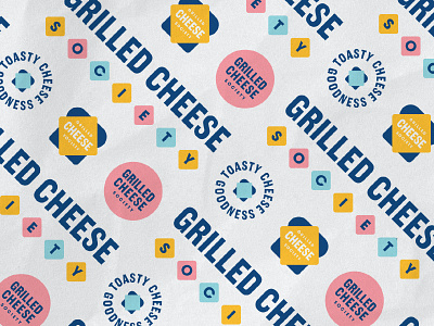 Grilled Cheese Society Patterns brand branding food grilled cheese logo